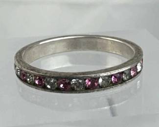 925 Silver White & Pink Zirconia Channel Set Infin