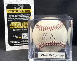 Chas McCormick JSA Signed MLB Baseball
