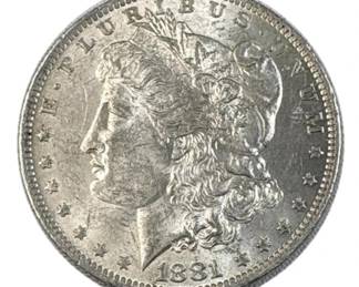 1881-O Morgan Silver Dollar, US $1 Coin, 90%