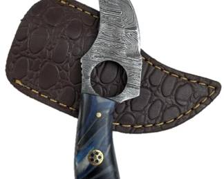 Damascus Steel Fixed Blade Knife w/ Sheath