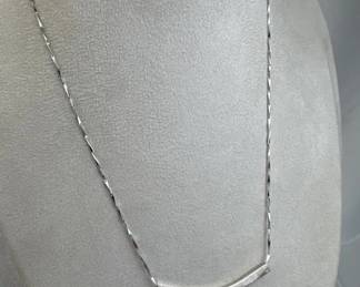 925 Silver Minimalist Curved Bar Slider Necklace