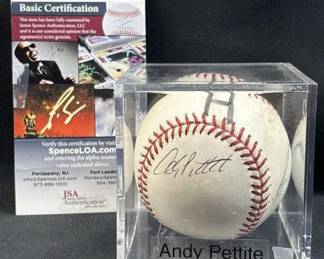 Andy Pettite JSA Signed MLB Baseball