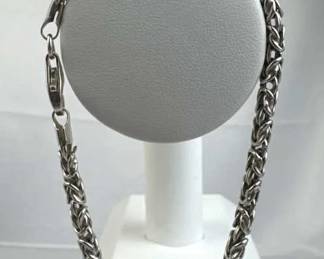 925 Silver Classic Italy Byzantine Chain Bracelet