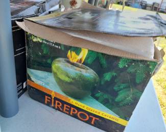 two outdoor firepots