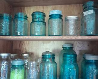 Blue Mason Jars