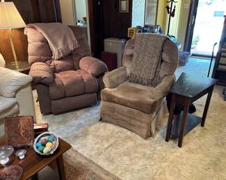 Luke. New recliners, swivel rocker, side table
