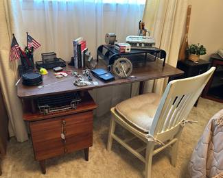 MCM desk with storage drawers