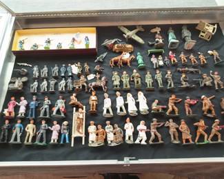 Awesome old cast iron and lead soldiers and figures. The original 'inaction' figure!