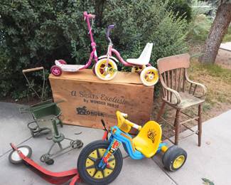And old bikes, scooters and a 'Big Wheel'
