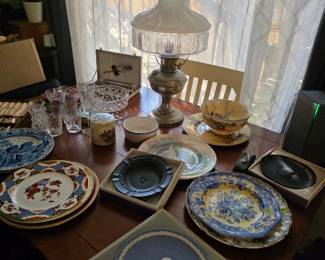 Royal Doulton, Wedgewood, Spode and assorted crystal and silverware