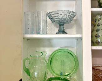 depression glass pieces