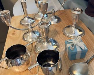 sterling silver candle holders
