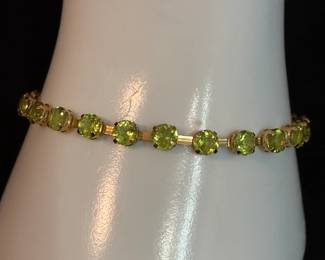 14k Gold and Peridot Tennis Bracelet
