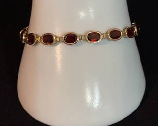 14k Gold and Garnet Bracelet