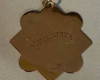 1904 Gold Engraved School Award Fob (back)