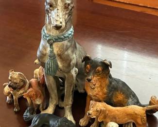 Cast Bronze Dogs Figurine