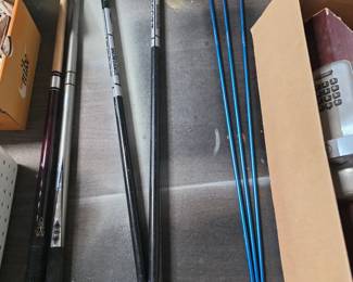 Arrows, snowshoe poles, pool stick cues