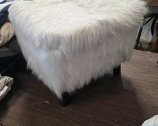 Furry foot stool