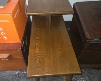 vintage mid-century modern two-tier step end table, highly consistent in design with pieces produced by Heywood-Wakefield.