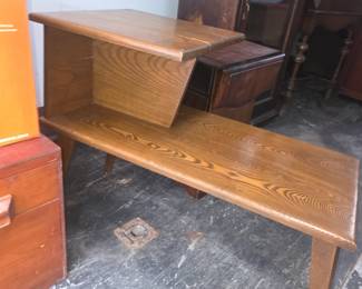 vintage mid-century modern two-tier step end table, highly consistent in design with pieces produced by Heywood-Wakefield