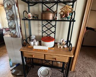 Baker’s Rack with Rooster decor