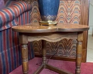 Vintage Oak Triangular Side Table