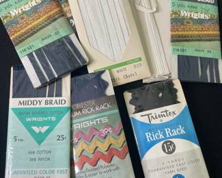 Vintage Sewing Trims: Middy Braid and Rick Rack