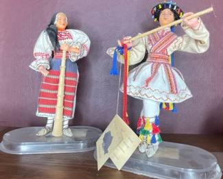 Vintage Romanian Călușari Folk Costume Dolls