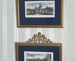 Hand-Colored Etchings of Prague