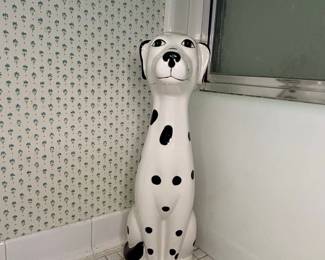 Vintage Ceramic Dalmatian Brush Holder