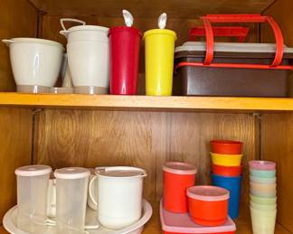 Vintage Tupperware Assortment - Including Serving Containers, Tumblers, and Toy Sets