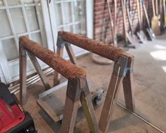 Heavy-Duty Wood Sawhorses