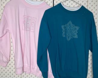 Vintage Embellished Crewneck Sweatshirts - Geometric and Floral Studs