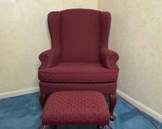 Best Chairs Inc. Wingback Chair and Ottoman