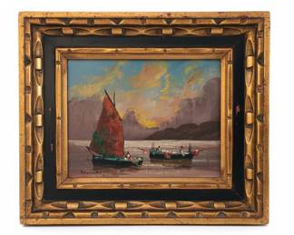 Oil Painting of Sailboats