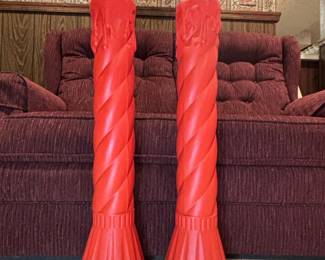 Union Products Red Twisted Candle Blow Mold Christmas Decoration