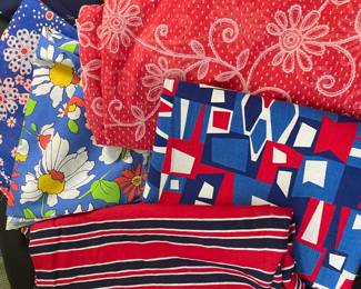 Vintage Fabric Remnants - Floral, Geometric, Stripes, and Animal Print