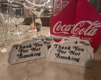 Vintage "Thank You For Not Smoking" Ceramic Signs