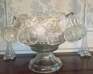 Vintage Jeannette "Anniversary" Punch Bowl Set