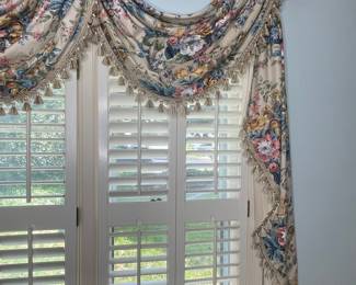 Custom Floral Swag Valance with Tassel Trim - J. Queen New York
