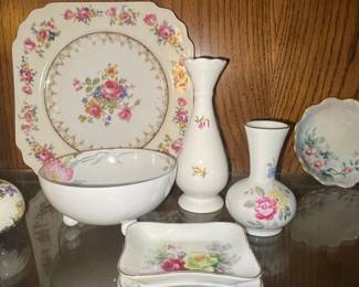 Gold Castle "Hostess" Pattern Floral Porcelain Assortment