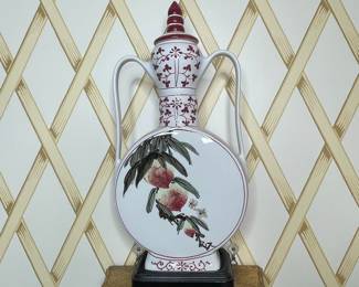 Chinese Porcelain Moon Flask Vase with Peach Motif