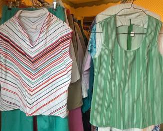 Vintage Striped Sleeveless Tops