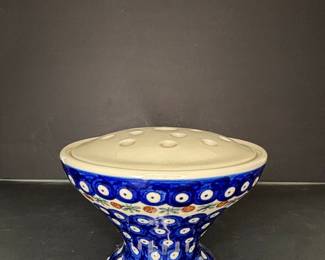 Ceramika Artystyczna Polish Pottery "Peacock Eye" Flower Frog