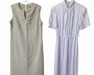 Vintage Sleeveless Shift Dress and Pleated Midi Dress