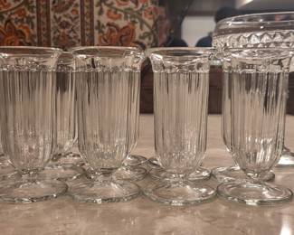 Vintage Indiana Glass Colonial Panel Parfait Glasses