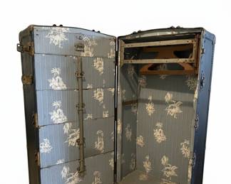 Vintage upright wardrobe steamer trunk