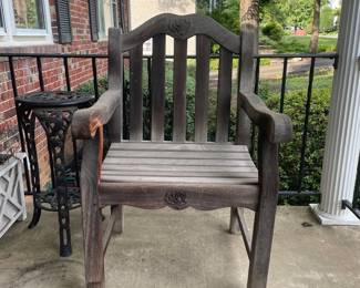 Garden Armchair with Rose Carving