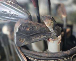 Vintage Golf Club Set with Bag and Cart - PowerBilt Grand Slam and Shotmaker Clubs