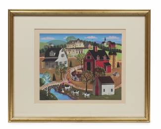 Sikkel "Summer Day" Folk Art Farm Scene Print